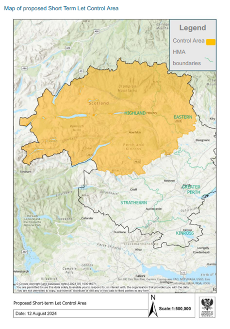 Map of proposed short term let control area